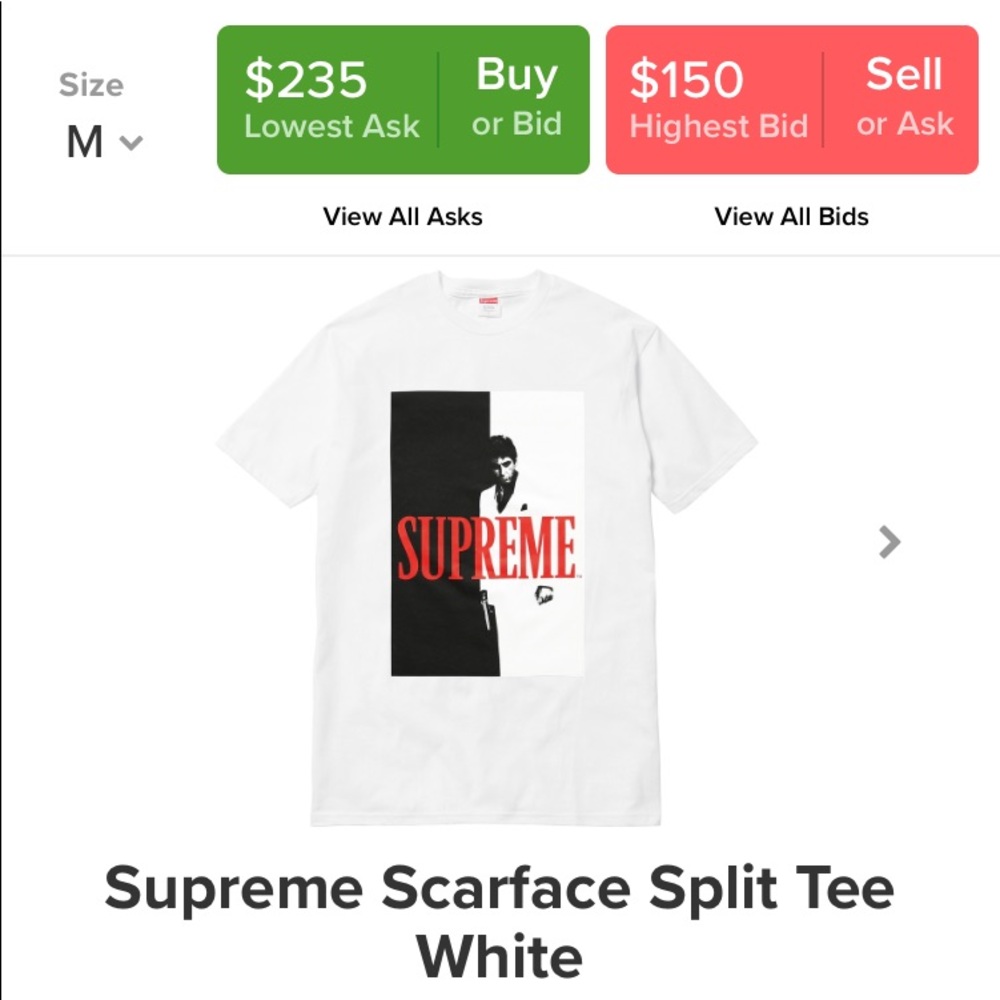 Supreme Scarface Split Tee White